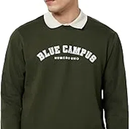 numero uno Men's Olive Graphic Pullover Sweatshirt-picture-24