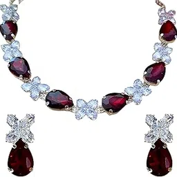 Oxidised Silver Necklace & Earrings Jewellery Set for Women | Traditional Ethnic Floral Design Bridal & Party Jewellery for Wedding, Festive & Special Occasions-image-95