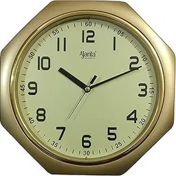 Ajanta - 1217-Golden Octagon Plastic Wall Clock (245 Cm X 245 Cm X 38 Cm, Golden) - Analog-image-24