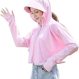 rasikvar Womens Sunscreen Hoodie Jacket - Advanced UV Protection from Sun & Pollution - UPF 50+ Protection Scarf with Long Sleeve & Face Mask - Outdoor Running-picture-32