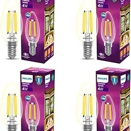 PHILIPS 4-watt Filament Candle LED Bulb | Filament Candle Bulb Home & Decoration|Bulb Base: E14, Color: Warm White|Pack of 4-picture-21
