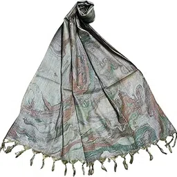 ivikta Premium Printed Cotton Silk Dupatta for Women & Girls | Block Print Silk Dupatta | Chunnis for Women-picture-18