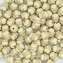 Satra Traders Oval Cream Enamel Filigree Beads | Size : 12mm | Qty : 100g | PB258-picture-47