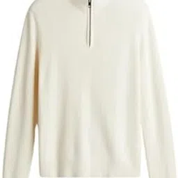 a to z creation Men Fleece Solid Half Zipper Long Sleeve Winter Wear Pull On Sweatshirt (In, Alpha, Medium, Regular, Cream)-picture-40