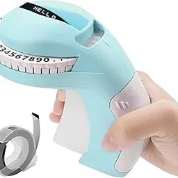 oddpod™ B90 Embossing Label Maker Machine/Manual Handheld 3D Embossing Label Printer Compatible with 9mm Tape (1 Free Roll Inside) - Blue image 1