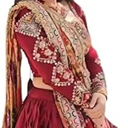 vasthralaya Women's Trending Silk lengha Print With Unstitched Blouse Print wth dupatta For Navarati, Wedding-picture-52