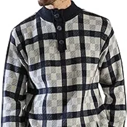 Men's Winter Half Button Open Sweater-image-13