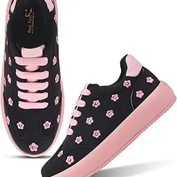 FROH FEET Floral Print Platform Sneakers Shoes for Women Lace-Up Shoes Fashion Sneakers-picture-44