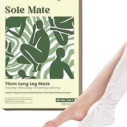 Ageonix Sole Mate 70cm Long Leg Mask | Leg Treatment with Shea Butter, Aloe Vera, Rose Essence & Sodium Hyaluronate | Anti-Aging, Smoothing Moisturizing Leg Wraps | Leg and Foot Care Kit-picture-35
