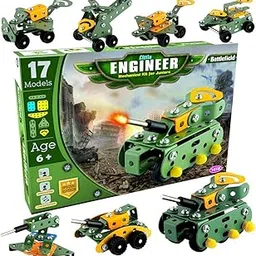 Nabhya Little Engineer Mechanical kit for Juniors - Build Your own Battlefield Vehicles - Building Construction Engineering Toys for Kids(Age 5 to 12)- Multi Color-picture-13