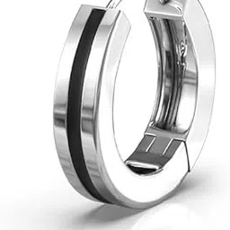 aya's Plain Solid Round Bali Hoop Earring With Grooves For Men (1 Pc) | Nova Hoop Bali Earring | 925 Sterling Silver | Birthday Gift for Men and Boys-picture-18