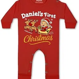 arvesa Baby Customised Name Glitter My First Christmas G23 Single Jumpsuit Bodysuit, Sleepsuits, Rompers For New Born Baby Clothes 0-3 Months Dress For Baby Boy & Girl, Newborn Infant Outfit-picture-26