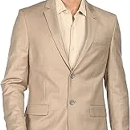 arvind Men Beige Heathered Tailored Fit Blazer-picture-46
