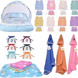 Toddylon 30 in 1 New Born Baby Products All Gift Pack | Baby Bedding Set | Baby Clothes | Essentials Items | Combo Set | Infants | Just Born Boys Girls | Baby Bed (Multicolor, 0-6 Months)-image-71