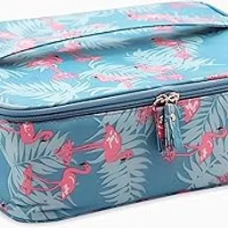 NFI essentials Cosmetic Makeup Pouch, Travel Organizer Box for Women, Pouches for Girls Toiletry Vanity Case Bag with Multiple Compartments for Brushes (MBO-53-P1)-picture-36