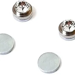 via mazzini No-Tarnish No-Rusting Step Edge Design 6mm Clip-On No-Piercing Required Clear White Crystal Magnetic Ear Stud Earrings For Men And Women (ER2641) 1 Pair-picture-18