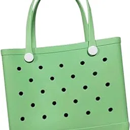 shopora Beach Tote Bag Holes Pouch Beach Handbag Organizer For Summer Beach Swimming Green | Womens Handbags & Bags-picture-27