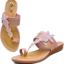 A S RETAIL Embellished (Floral) Flat for Women-picture-14