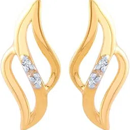 p.c. chandra jewellers 14k (585) Yellow Gold and American Diamond Stud Earrings for Women-picture-39