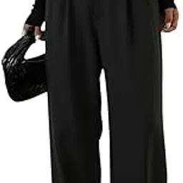 oomph! Women's High-Waisted Pant | Wide Leg Trousers | Korean Style Stretchable Trouser-picture-26