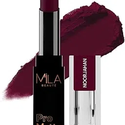 Mila Beauté Pro Matte Lipstick | Highly Pigmented & Long lasting | Semi Matte Finish | Light Weight Lipstick | Single Swipe Application | Luxurious Lip Color | Shade - (Noorjahan, 4.2g)-image-23