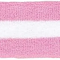 Armycrew One Size, Pink White: Cotton Terry Cloth Stretchy Stripe Sports Headband-picture-11