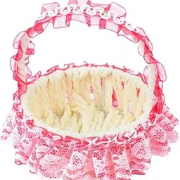 TRENDIVIBE Wedding Flower Basket Elegant Flower Girl Basket for Weddings Event Ceremony Red-picture-27