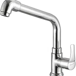 Kamal Full Brass Swan Neck Elbow Spout - Acura | German Tech Aerator Pillar Tap | Chrome Finish 360 Degree Swivel Extended Spout | Deck Mounted Sink Tap for Bathroom & Kitchen | Easy to Use Faucet-picture-30