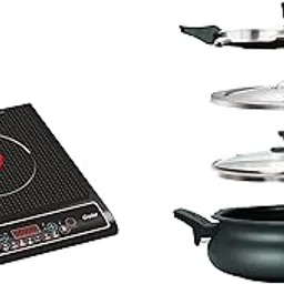 Pigeon by Stovekraft Cruise 1800 watt Induction Cooktop (Black) & All in One Ceramic Super Cooker 5 Litre, Black-picture-27