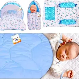 Babytoons Baby Bed New Born Baby Bedding Set | Mosquito Net | Sleeping Bags | Mattress | Nest Bed | Essentials | Carry Bag | Baby Girls & Boys | Infants (0-6 Months) (4PCS Set)-image-39