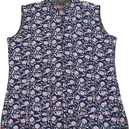 shubhangi collections Women's Blue-Green Cotton Quilted Reversible Sleeveless Jacket-picture-30