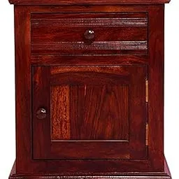 Furniseworld Solid Sheesham Wood Night Stand Bedside End Table with 1 Drawer and 1 Door Cabinet Storage for Bedroom Living Room Home Wooden Furniture (Matching Finish)-picture-16