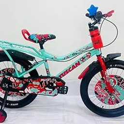 Tuscan 16 Inch Kids Cycle for Boys & Girls | Aqua Blue | Steel & Alloy Frame | with Training Wheels, Water Bottle, Carrier & Mudguard | Suitable for 4 to 7 Years | Stylish Kids Bicycle (Red)-picture-11