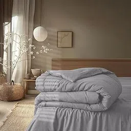 Spread Sprain King Size Linen Cotton Duvet Cover/Quilt Cover – Everyday Softness | Removable with Zipper & 8 Loops, Breathable, Bedroom, Hotel Quality Bedding | 90x108 Inch, Light Grey-picture-18