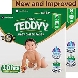 TEDDYY Baby Easy Medium Diaper Pants 148 Count (Pack of 2), 7-12 kgs, 10 hrs Leak Protection, Anti - Bacterial-picture-38