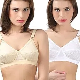 bodycare Women Cotton Padded Pack of 2 B-C-D Cup Bra in White-Skin Color - E5586WS-44C-picture-13