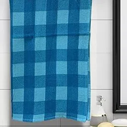 athom trendz Athom Living Premium Cotton Light Weight Quick-Dry High Absorbent Cotton Bath Towel S Blue Checks, 75x150 Cm (Pack of 1)-picture-41