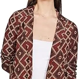 biba Women Viscose Straight Printed Jacket-picture-19