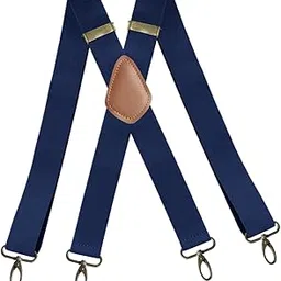 lyla Suspenders for Men Unisex Elastic Straps Trouser 4 Clips x Shaped 3.5cm Wide navy blue-picture-22