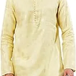 vastramay Men's Silk Blend Kurta, Jacquard Embroidered Traditional Kurta for Men for Weddings & Festivals, Traditional Indian Wear-picture-21
