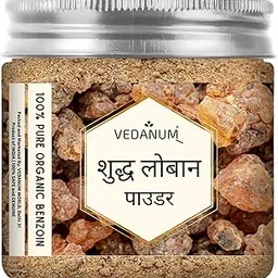 VEDANUM Premium Loban Powder for Pooja, Havan, Dhoop Dhuni, Incense Burning, Home Fragrance & Spiritual Rituals – Natural Resin for Air Purification & Positive Energy – 80 Gm Jar-image-1