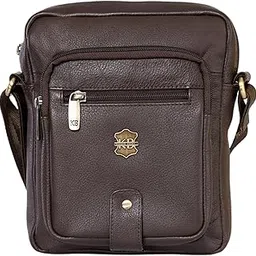 kruger-brent Citron 7" Genuine Leather Men Women Messenger Sling Bag | Multipurpose Cross-Body Bag For Travel, Work & College | Adjustable Strap | Multiple Pockets-picture-16