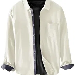 pinkmint Men Cotton Soild Spread Collar Long Sleeve Shirt Formal Wear Purple-picture-40