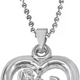 m men style Valentine Gift Couple You & Me Heart Locket With Chain Silver Stainless Steel For Men And Women SPn0030020-picture-51