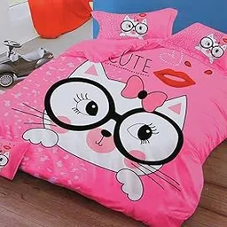 Harbell Home 350 TC Super Soft Kids Single Bed Reversible AC Blanket/Duvet Comforter with 1 Kids Single Bed Matching Bedsheet + 1 Pillow Cover. Set of 3 Pieces. (Design 6)-picture-12