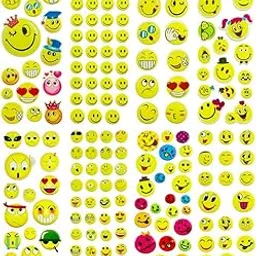 GS (10) Sheets JUST Smiley Emoji Face Expressions Funny Art N Craft School Teachers Office Stickers-picture-32