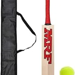 Popular Willow Cricket Bat with Tennis Ball M Size 1 (4-6 Year) with Ball Pack of 1, Wood-picture-26