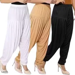 vee ess Ultra Soft Material-Viscose Rayon_Solid_ Attractive Pleated_Pattern_Casual wear Patiala_Pants_for Womens_Set 3-picture-47
