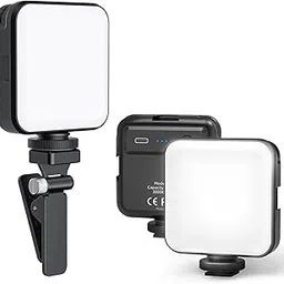 LED Video Light Camera with 120 LED Beads, 3 Cold Shoe Connectors, Clip Mount for Photography, Live Streaming, Makeup, Video Meeting-picture-31