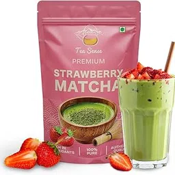 TEA SENSE Strawberry Green Matcha - Japanese Tea with Strawberry powder, No Added Sugar, For Lattes, Smoothies, Ice Tea – 100 g-picture-19
